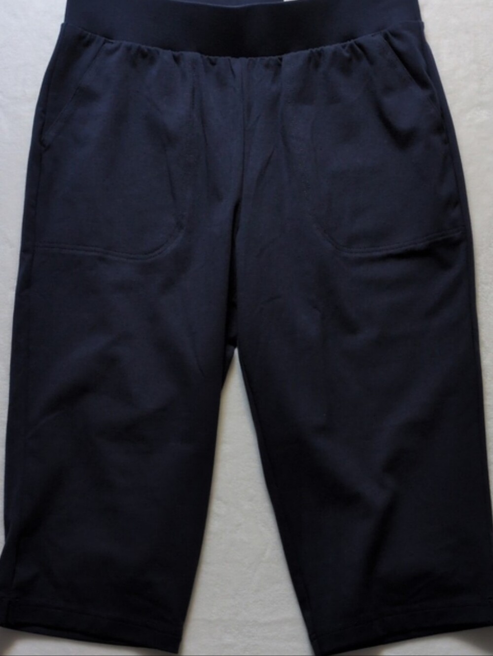 Croft & Barrow Black Classic Pull on Knit Capri Pants, Large